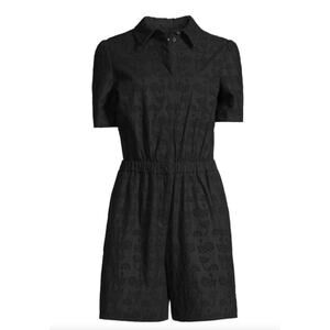 Jason Wu Eyelet Embroidered Cotton Romper Black Size 12